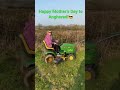 Happy Mother’s Day to Angharad! 😎 Busy mowing the orchard while watching out for the flower’s! 🌻🌸