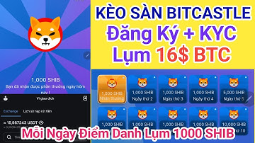 Gấp: Đăng Ký Sàn Bitcastle Lụm Ngay 16$ BTC Và 1000 SHIB Mỗi Ngày Giao Dịch Được Luôn BTC/USDT