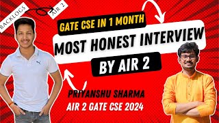 From Backlogs To Air 2 Gate 2024 Cseonly 1 Month Preparationinspirational Storypriyanshu Sharma