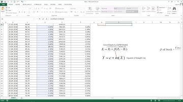 Beta Interpretation and Calculation in Excel