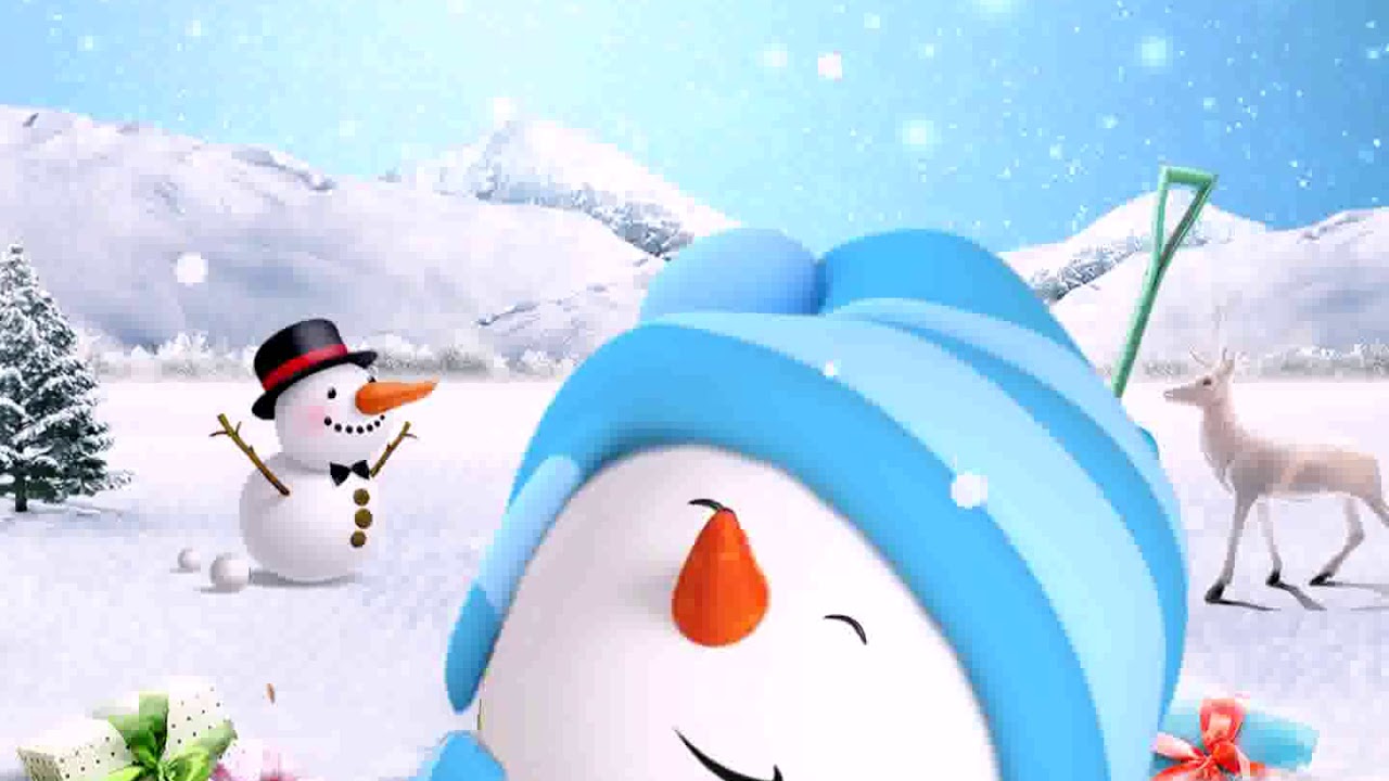 The Christmas snowman smiles Animated - YouTube