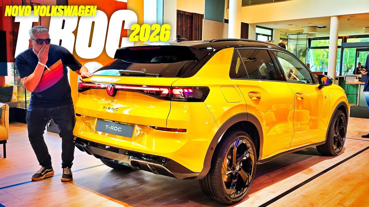 Novo VW T-Roc 2026 - ELE É O FUTURO DA VW BRASILEIRA E DARÁ ORIGEM A DOIS HÍBRIDOS AQUI! SAIBA TUDO!