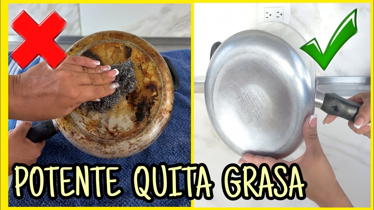 ELIMINA FACILMENTE LA GRASA PEGADA EN TUS OLLAS/😱 MILAGROSO QUITA GRASA✅