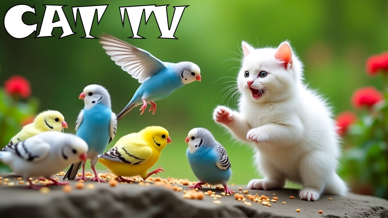 (БЕЗ РЕКЛАМЫ) ТВ ДЛЯ КОШЕК. Чтобы не испытывать стресса, наслаждайтесь веселыми птичками на задне...