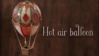 【レジン×樹脂風粘土】ペーストクレイで熱気球のインテリア DIY Hot air balloon interior [Resin×Clay]