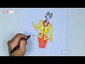 Modern Retro Fashion Sketch | Bold Yellow &amp; Red Suit Design by SSM Fashion