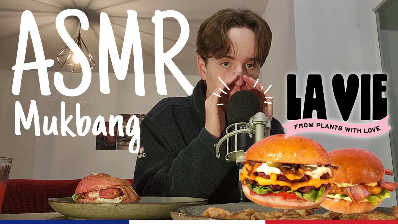ASMR Fr - Mukbang burger vegan (LaVie)