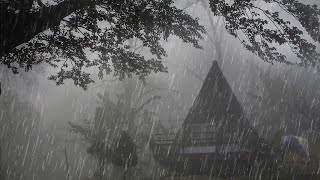 Lie down and sleep in 5 minutes! with sounds of rain and thunder on roof at night  Rain