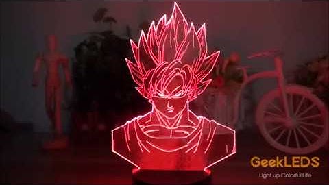 3d Dragon Ball Inspired Super Saiyan Goku lamp demo video