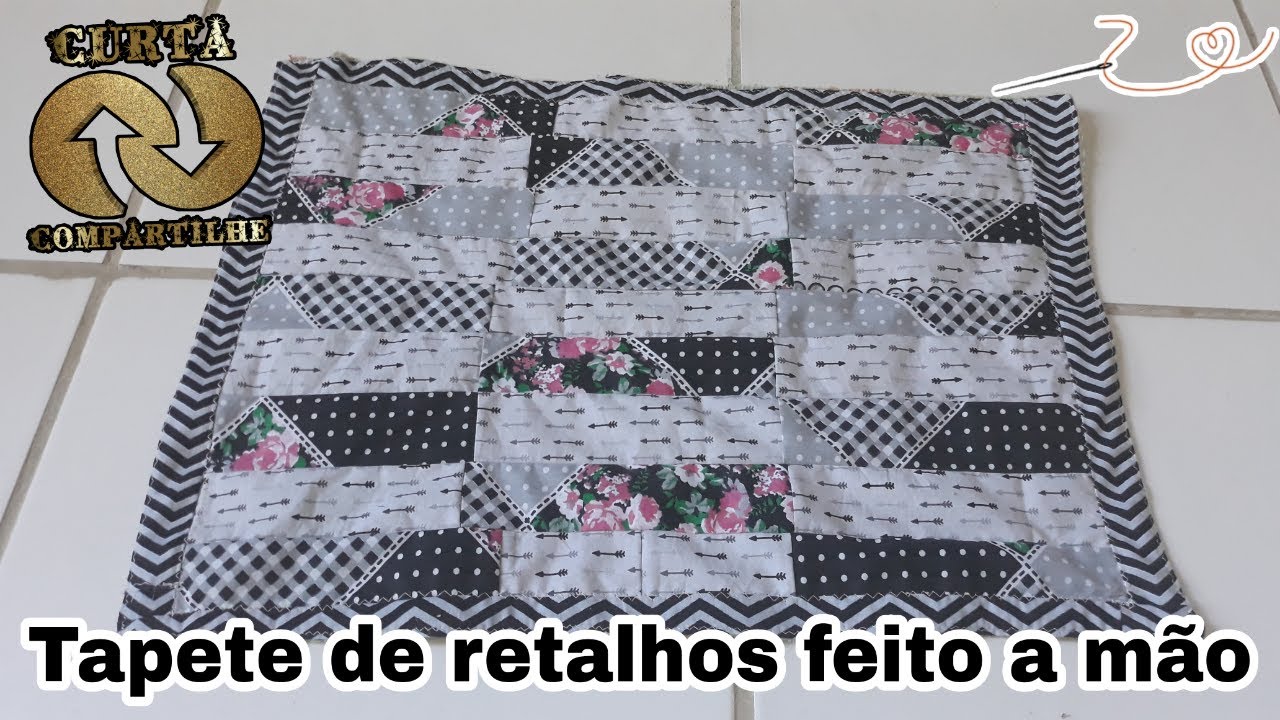 Tapete de retalhos feito a mão
