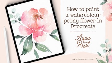 How to paint a beautiful watercolour peony in Procreate