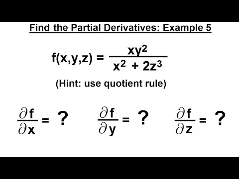 Calculus 3 Partial Derivative 9 Of 30 Find The Partial Derivative Example 5 Youtube