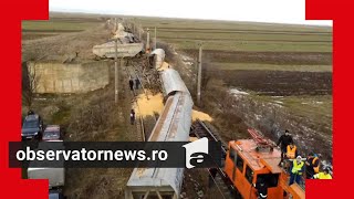 ANIMAŢIE. Tren deraiat în Craiova, după ce mecanicul a trecut cu viteză peste macazuri