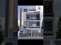 3 floor front elevation design  for modern house  best color combination  online house designer