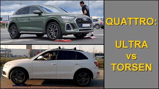 SLIP TEST - QUATTRO : ULTRA vs TORSEN. Audi Q5 II vs Audi Q5 I - @4x4.tests.on.rollers