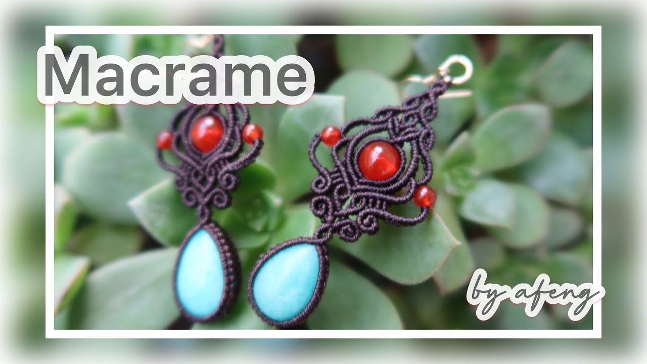 Macrame by Afeng: 2021-30｜Macrame Tutorial｜Macrame Earrings｜Memory｜编绳｜DIY