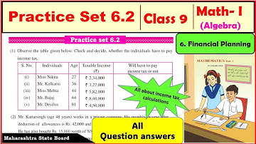 Practice set 6.2  Class 9 Maths Part 1 | 9th standard Algebra  chapter 6 Financial Planning #maths