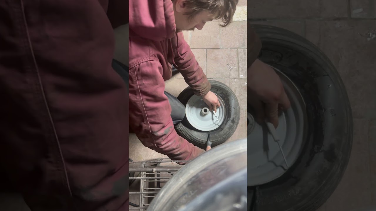 How to take off a lawnmower tire #diy #mechanic #youtube #landscape #shorts #garden #retired