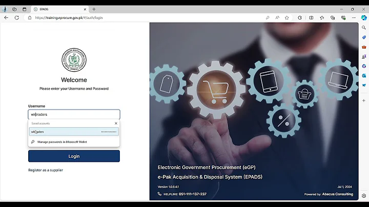 Procurement of goods (RFQ-Request for quotation) method on EPADS-e-PAK Acquisition & Disposal System