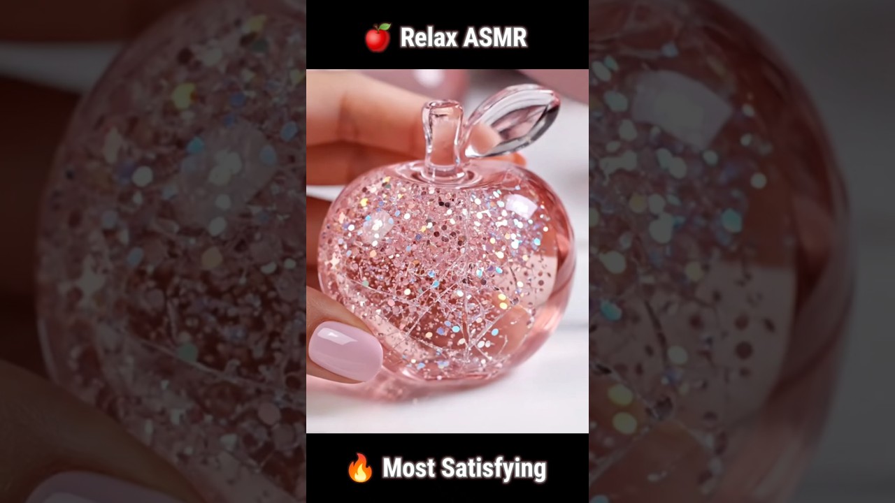 ✨ Rose Pink Crystal Apple Cutting ASMR – Elegant & Satisfying 🍎✨