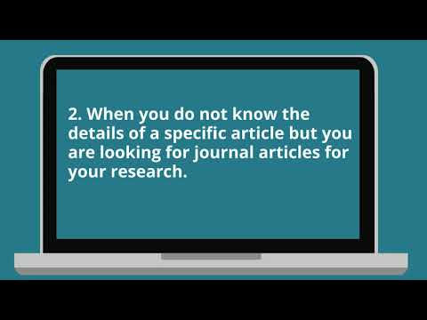 Finding resources online - journal articles