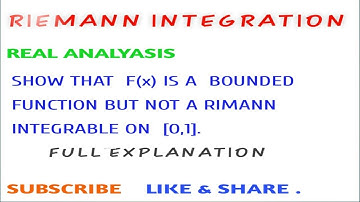 #RIEMANN INTEGRATION |question (solution)function is bounded but not RIEMANN INTEGRABLE on [o,1]