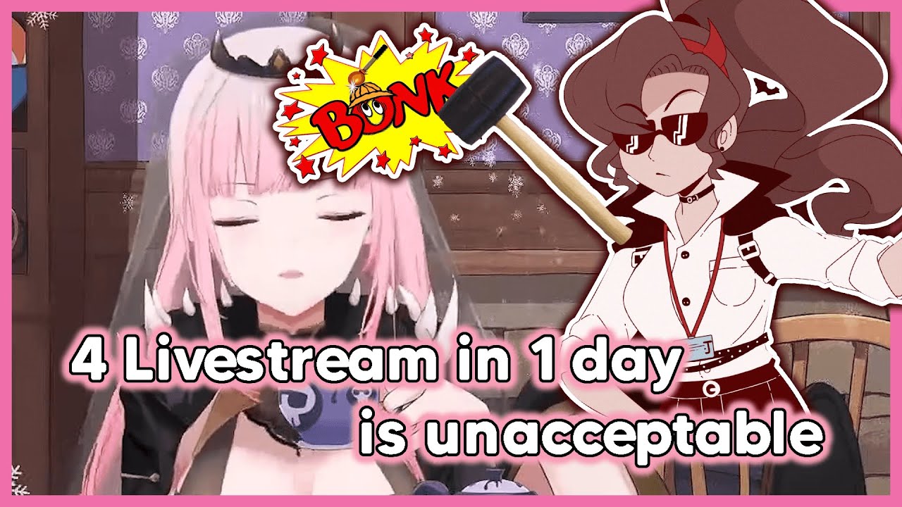 Calli got bonk'd by her manager for overworking herself