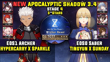 E0 Archer Carry W/ Sparkle & E0 Saber Carry (3 Stars) Apocalyptic Shadow 4 Honkai Star Rail 3.4