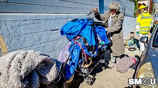 𝗦𝗜𝗗𝗘𝗪𝗔𝗟𝗞 𝗖𝗟𝗘𝗔𝗡𝗨𝗣 Man Given 15 Minutes As Crews Clear Venice Encampment