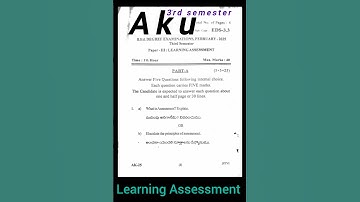 B.ed 3rd semester question paper learning Assessment 2025 #AKU #pedagogy