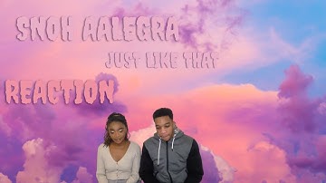 SLOW JAMMING| Snoh Aalegra-Just like that| REACTION VIDEO