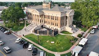 (Drone Footage of Fridays After Five) Downtown Athens Alabama