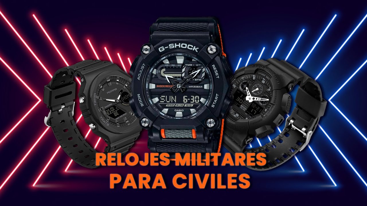 🔥 RELOJES MILITARES PARA CIVILES 🥇⌚ Relojes deportivos de marca G-shock y  Sanda con diseño militar 