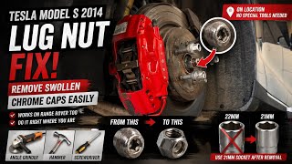 Tesla Model S Lug Nut Fix! Remove Swollen Chrome Caps Easily (2014+)