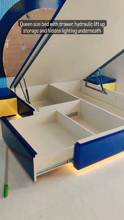 Queen size bed with hydraulic liftup & drawer storage #shorts #viral #shortvideo  @shayonamdesigns