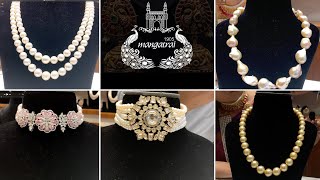 Mangatrai Jewellers 100+ Gold Pearl Heavy Necklace Designs up to 35% OFF on PEARL ||  Under 22000