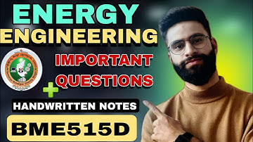 BME515D Vtu Important Questions| Energy Engineering