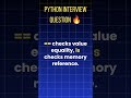 Difference Between is and == in Python | MNC Python Interview | SSLABS