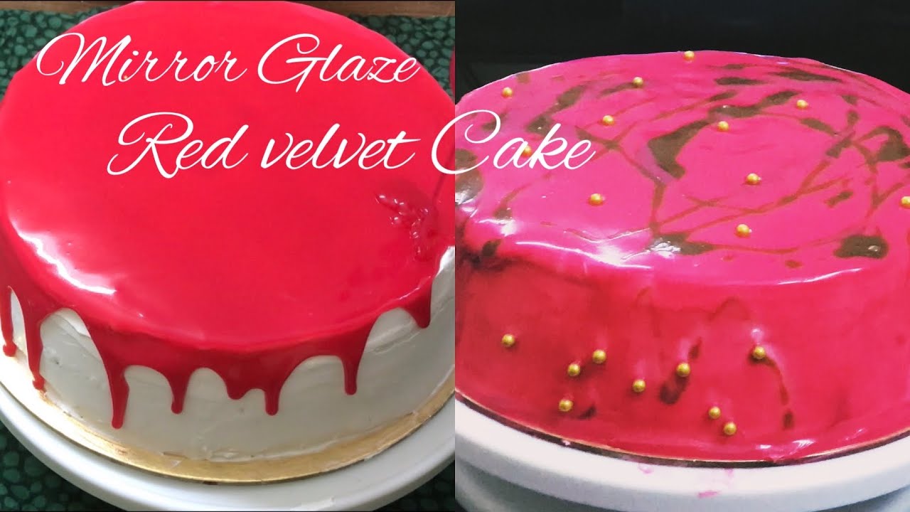 Mirror Glaze Red Velvet Cake Coloured Ganach Cake Recipe Red Velvet Cake Recipe YouTube