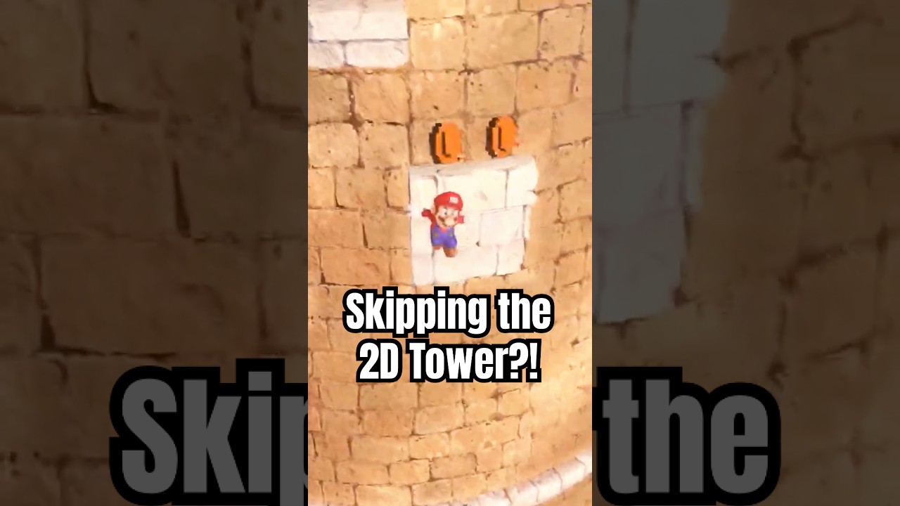 This 2D Tower is COMPLETELY Optional! #mario #tricks #speedruning #shorts
