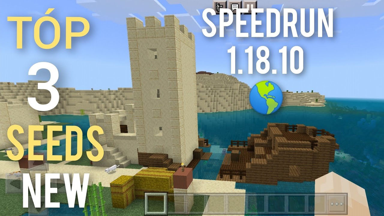 🌎TÓP 3 New Seed Speedrun Minecraft Bedrock Edition 1.18.10 - YouTube