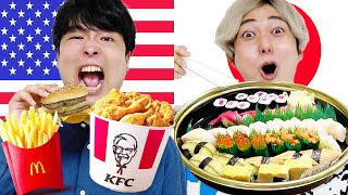 【大食い】24時間アメリカと日本の料理どっちの方が食べ続けられるか対決したら過酷だったwww