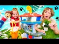Çocuk videoları. Nicole ve Derin Paw Patrol'un karargahını temizliyor. Temizlik yapma oyunu