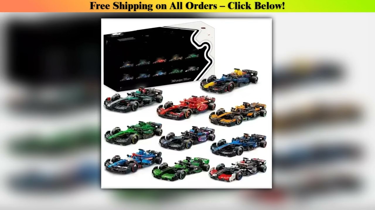 2025 DIY instock product 10piece set 66802 racing car assembly model decoration birthday gift Chris