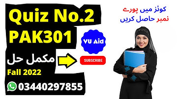 pak301 quiz 2 2022| pak301 quiz 2 fall 2022| pak301 quiz 2 solution fall 2022