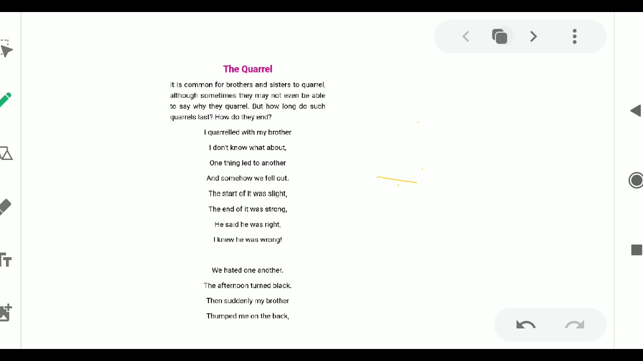 Class 6 Explanation Of The Poem The Quarrel By Eleanor Farjeon Youtube