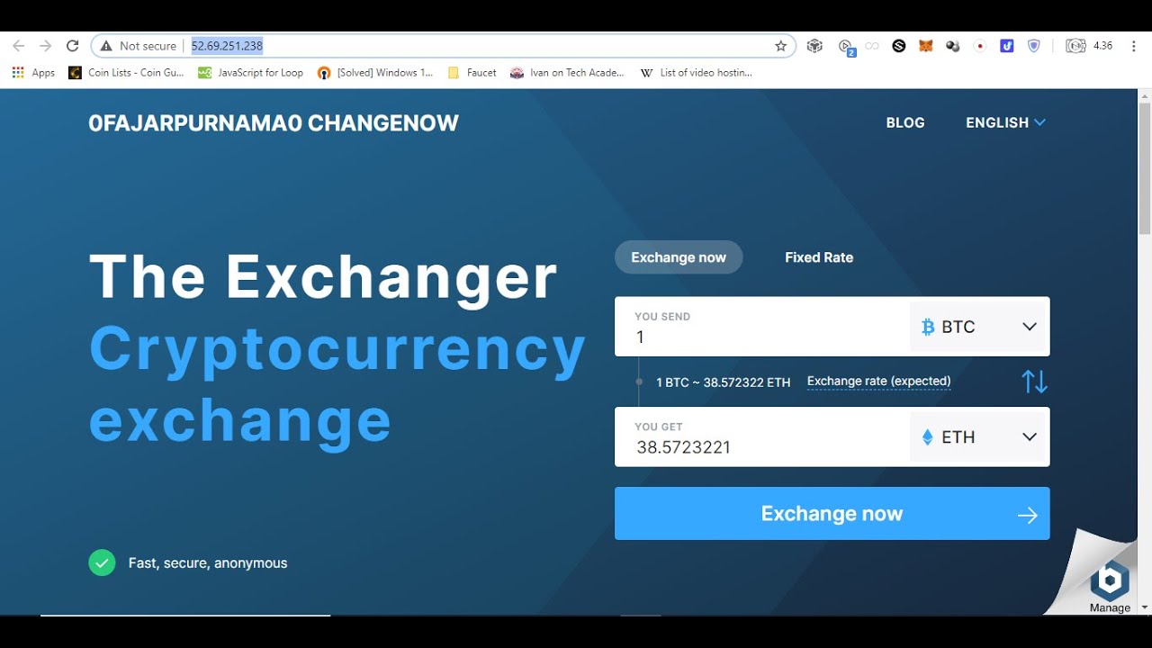ChangeNOW your Crypto with no Registration and Integrate Wigdet on your  Website
