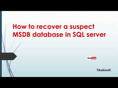 How to recover a suspect MSDB database in SQL server