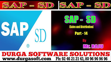 SAP | SD |SAP Sales and Distribution(SD) Part - 14 by Raju