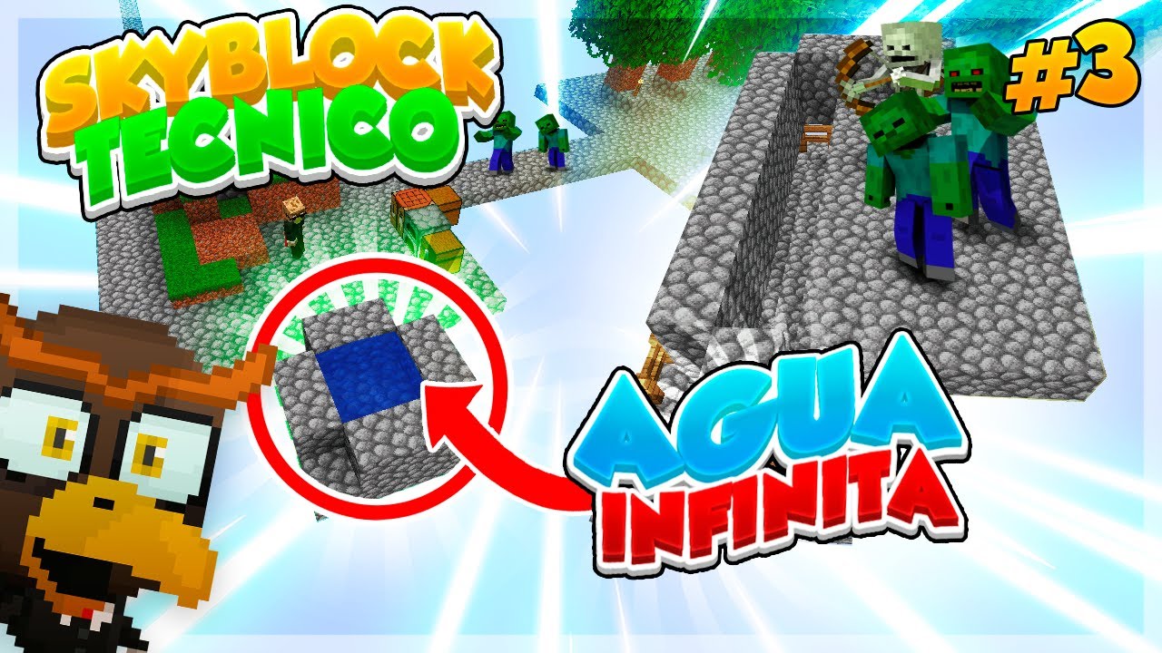 🌊SKYBLOCK TECNICO🌊 | COMO CONSEGUIR AGUA INFINITA y MOBS | Ep 3 - YouTube